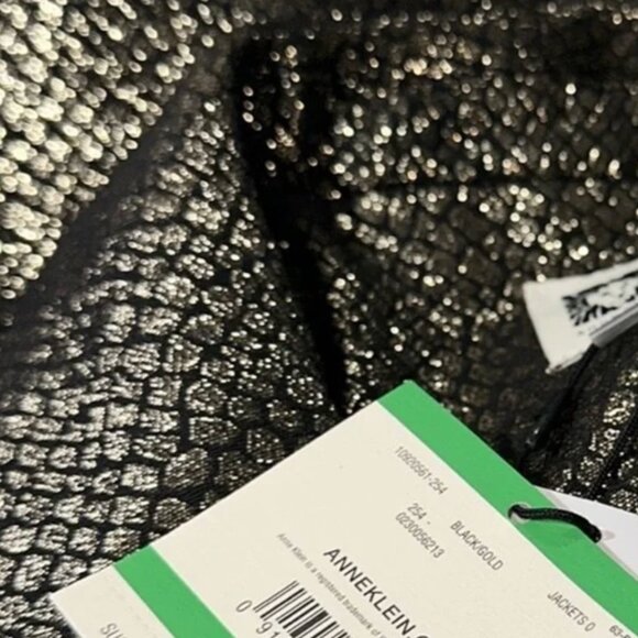 Anne Klein NWT Snake Print Metallic Black Blazer - small - Picture 4 of 4